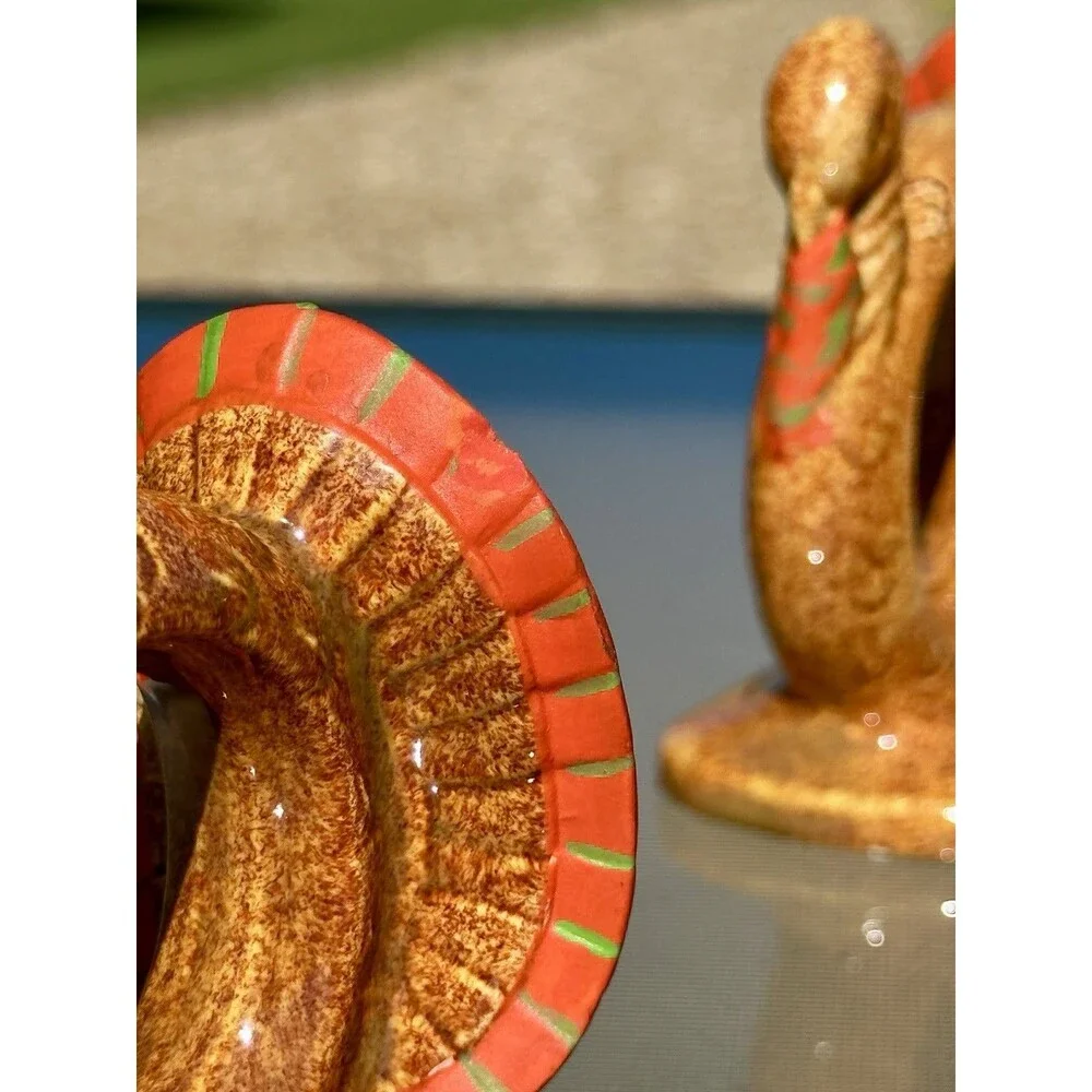 7 Vintage Ceramic Thanksgiving Fall Harvest Decor Turkey Napkin Holders - 3